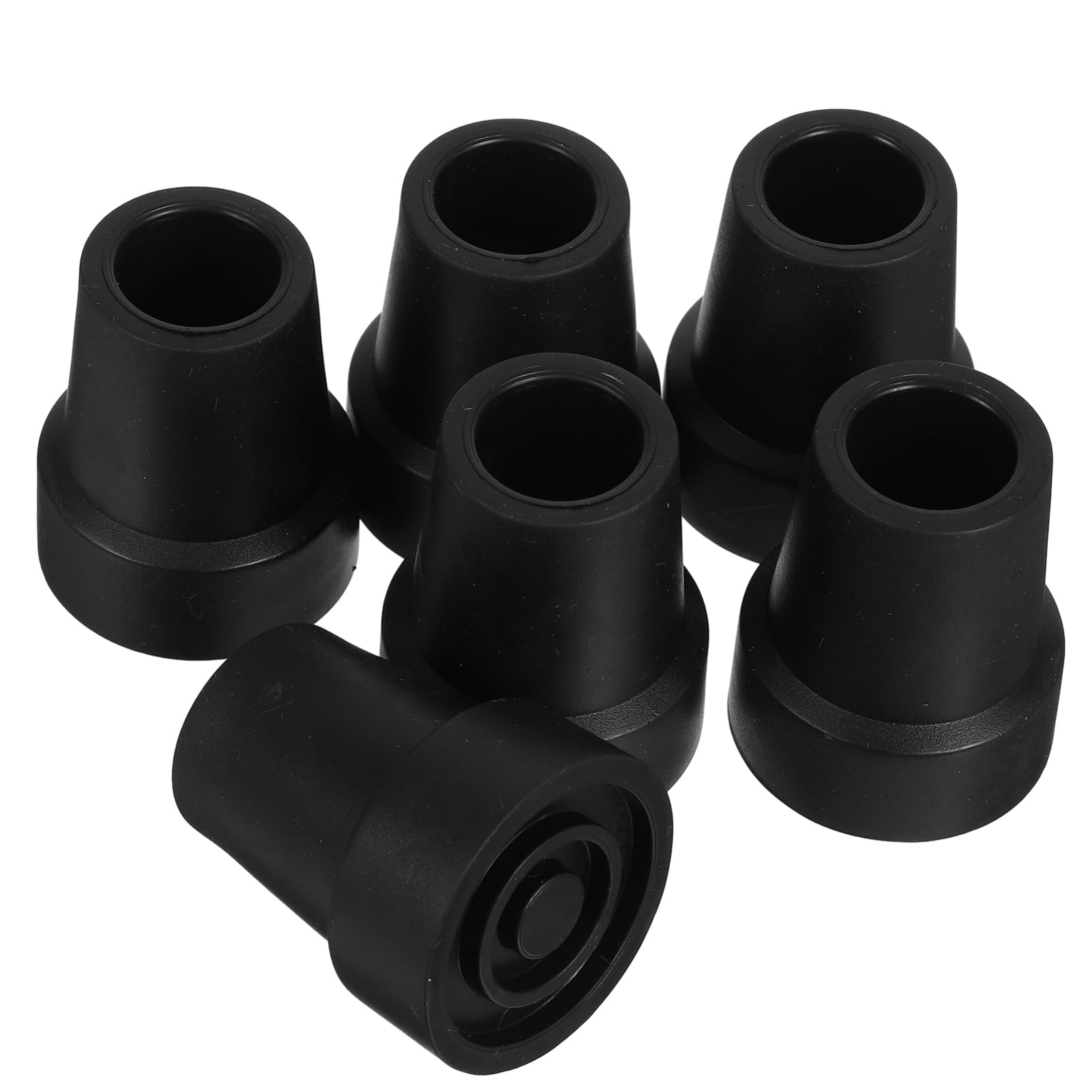 TOVINANNA Walking Cane Tips, 6Pcs Rubber Cane Tips Set, Replacement Walking Cane Accessories for Seniors Walking Stick