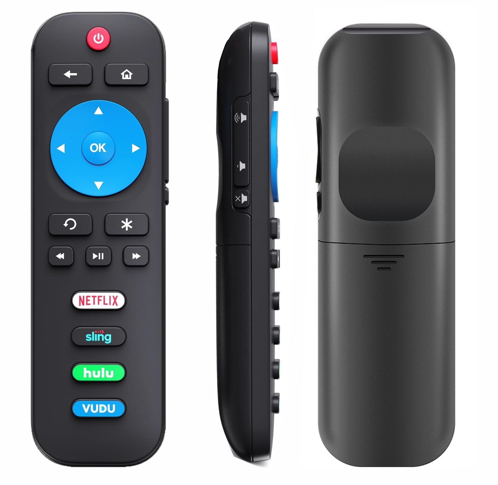 Universal Replacement Remote for Roku TV - Compatible with TCL, Hisense, ONN, Sharp Roku TVs - Netflix, Sling, VUDU & Hulu Buttons