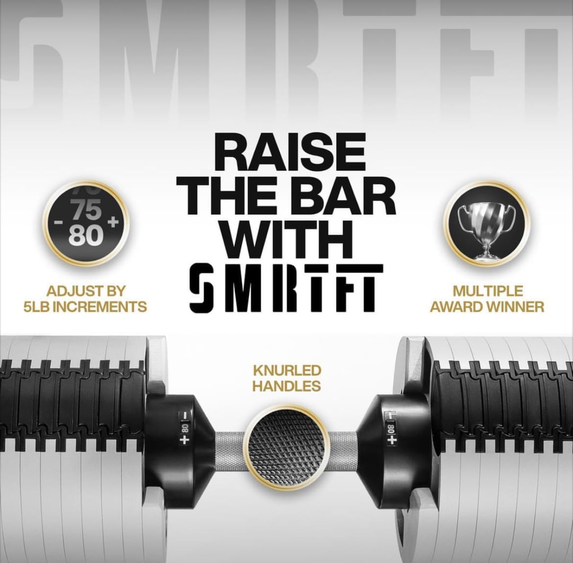 Adjustable Dumbbells 5–100 lb Set | Original  | 26 Weights in 1 for Home Gym Strength Training | Steel-Knurled Handle | Space-Saving Dumbbell Set of 2 | 2-Year Warranty