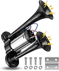 Trompetes duplos de buzina de ar 600DB, kit de buzina elétrica para carro super alto com compressor de ar, para qualquer carro de 12 V, motocicleta, SUV, caminhão, barco, trem