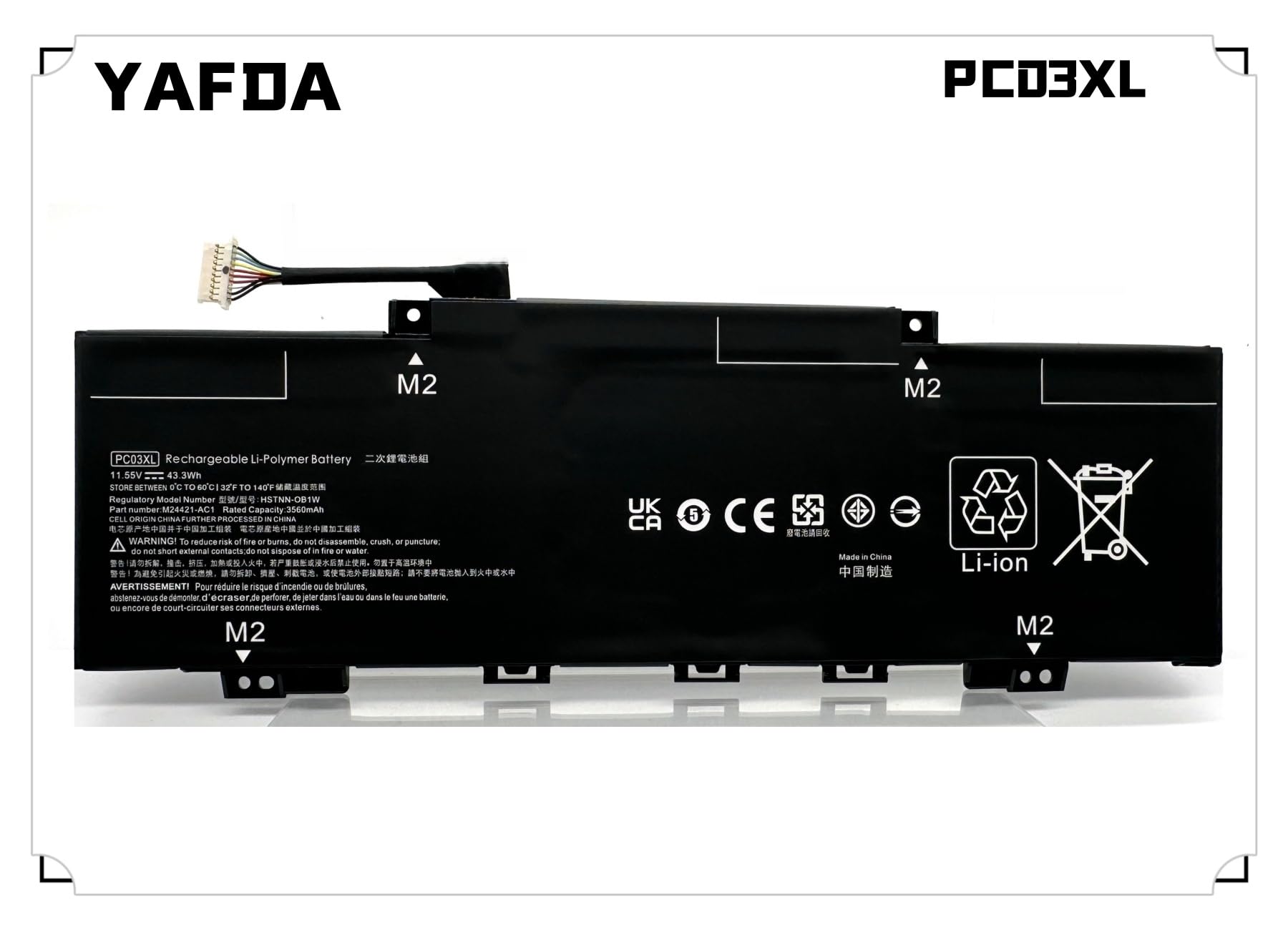 Amazon.com: Yafda PC03XL Battery Replacement for HP Pavilion Aero
