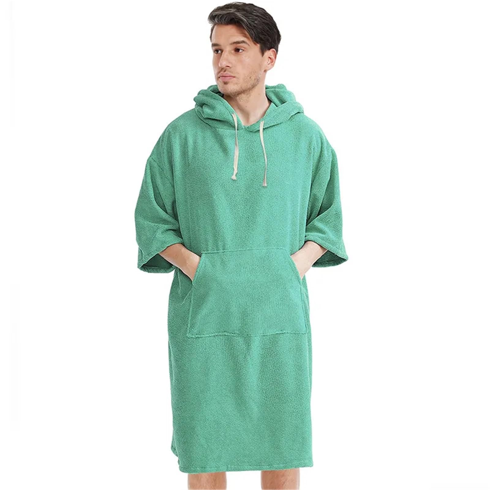 Poncho de Surf con Capucha, Absorbente, de Secado rápido, de Microfibra, for cambiarse de Traje de Neopreno y Toalla con Bolsillo for Surfear, for Hombres y Mujeres.(Green)
