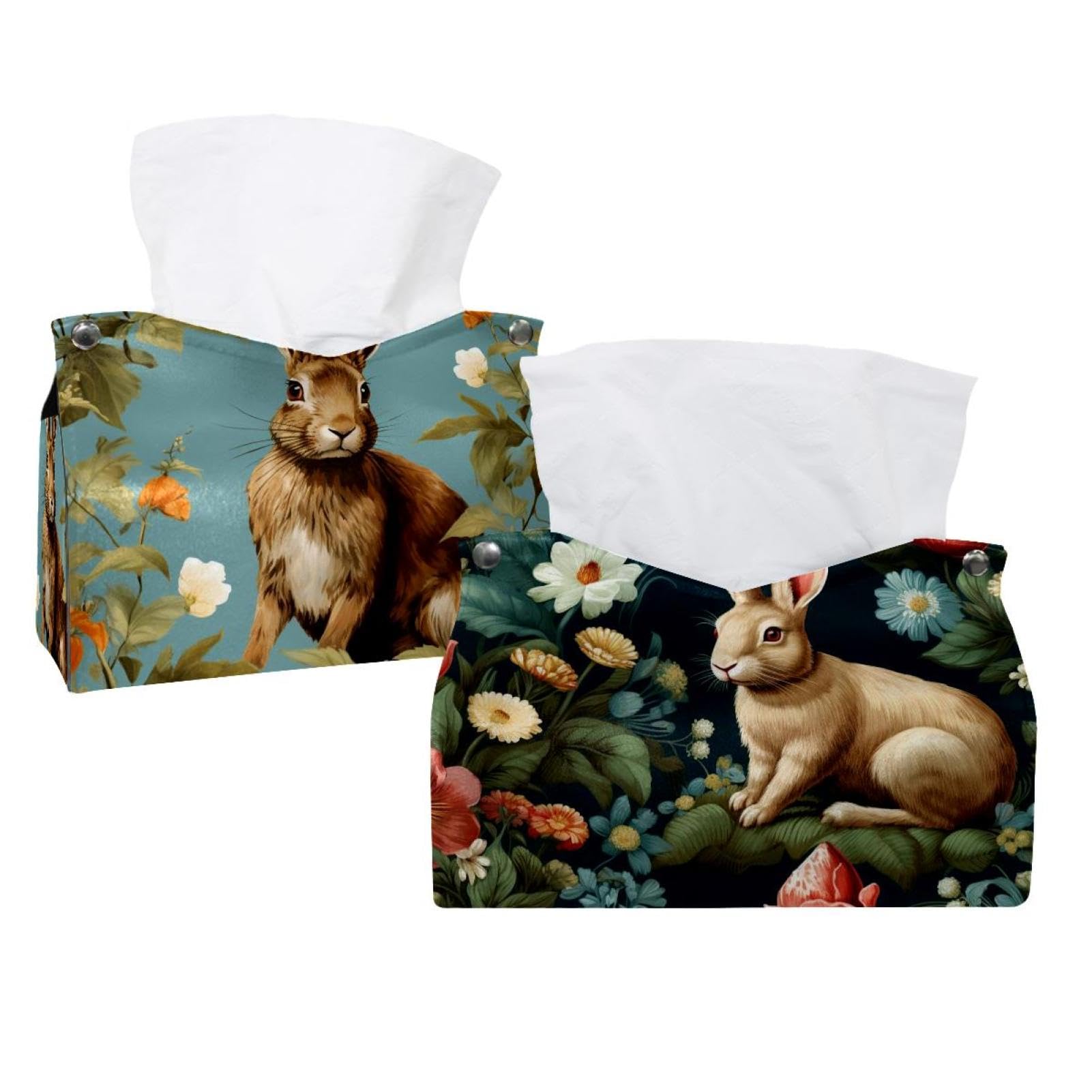 Support de boîte à mouchoirs lapin design moderne et chic pour salon et salle de bain
