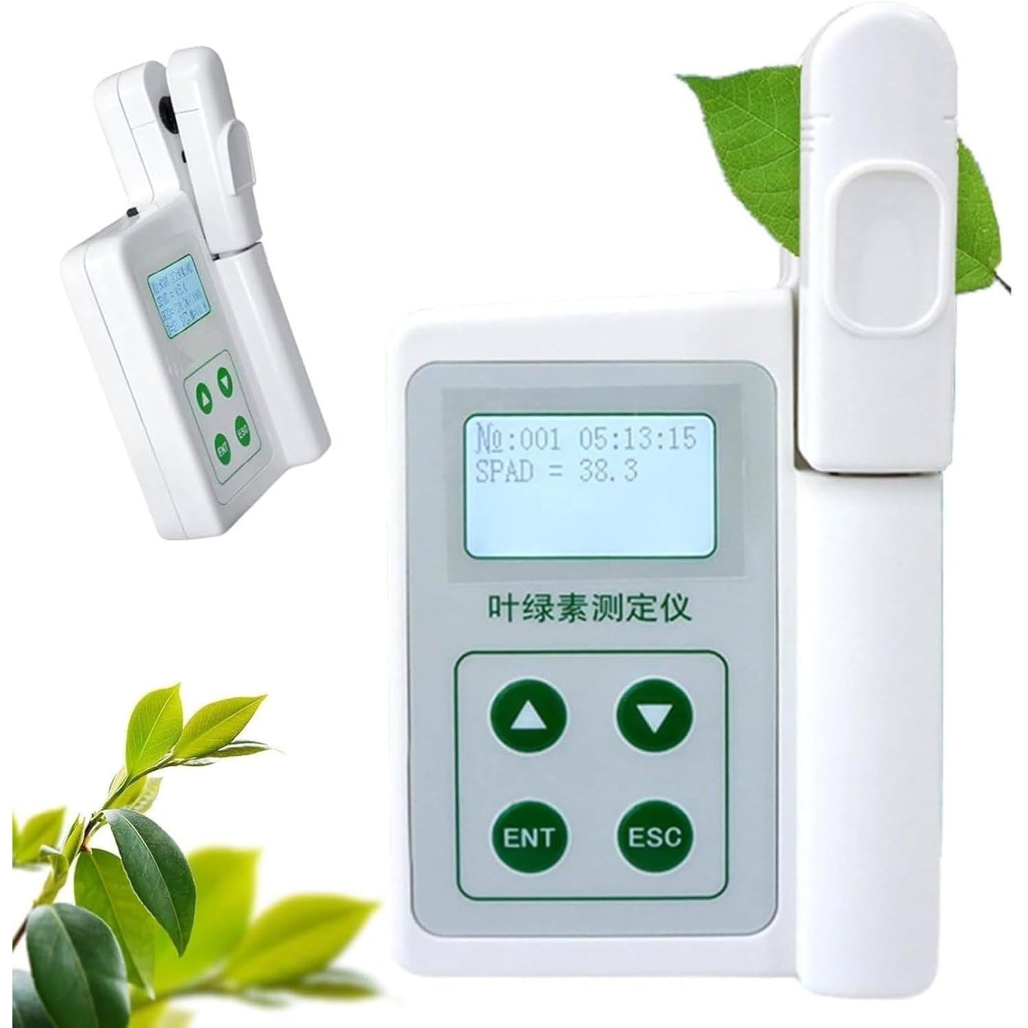 Analyseur de chlorophylle, thermomètre foliaire, humidimètre foliaire 0,0-99,9 SPAD, Compact et Portable, pour Agriculteurs et jardiniers.