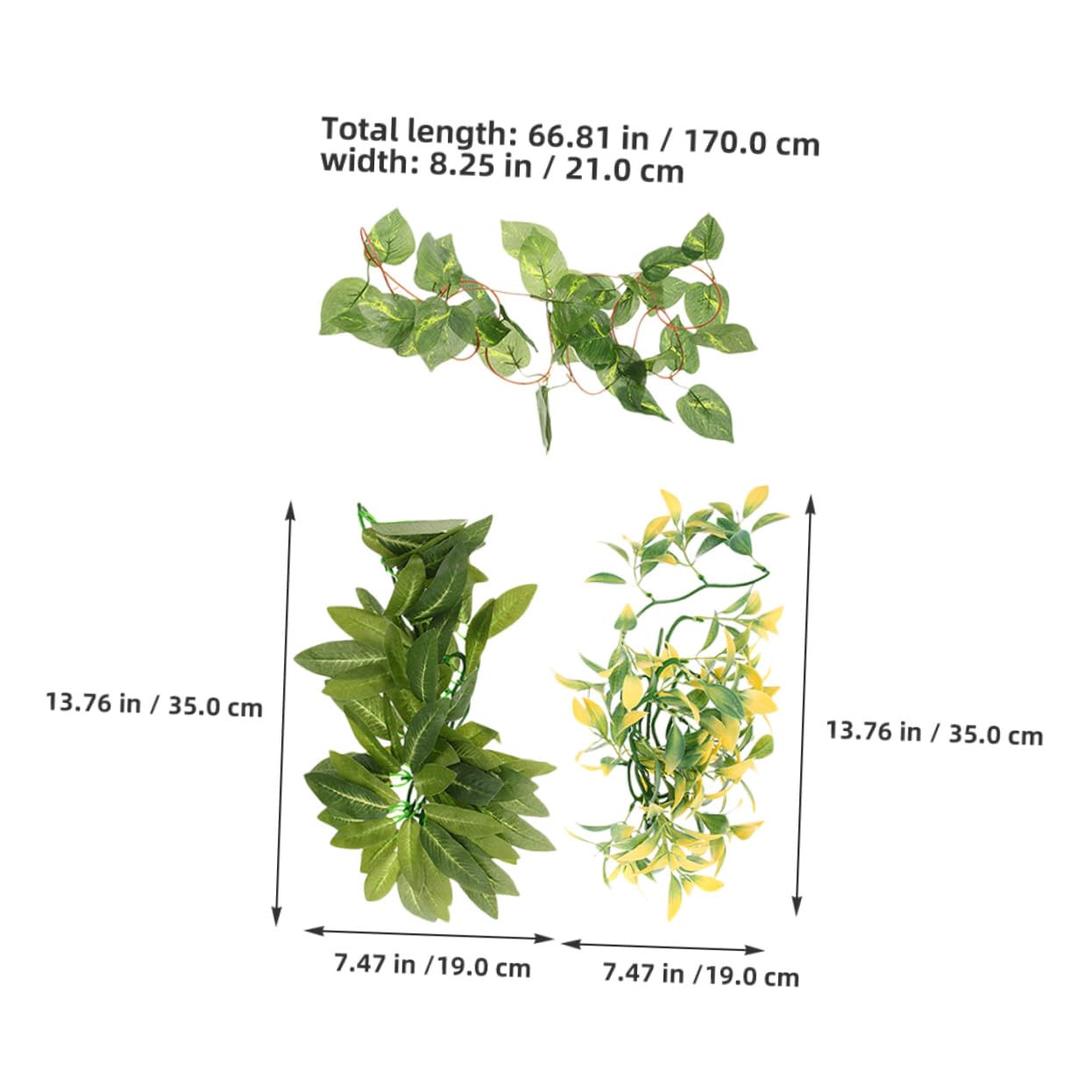 Toyvian 6piezas Decoración de Plantas para Reptiles para Terrarios Enredaderas Artificiales de Plástico para Decorar Terrarios de Serpientes Plantas Colgantes para Cajas de Reptiles