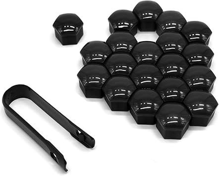 20pcs Black Car Wheel Lug Nut Covers Caps for 5th Gen Toyota 4Runner 2010-2024, Hub Screw Protector Exterior Trim Auto Accessories Replacement Plastic,Black 17mm