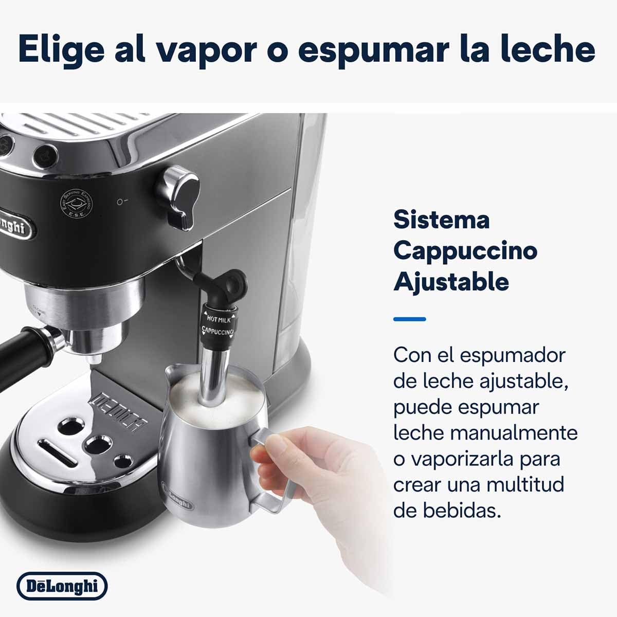 Delonghi Dedica Style EC685BK Cafetera Espresso Manual con Función Flow Stop + Molinillo De Regalo
