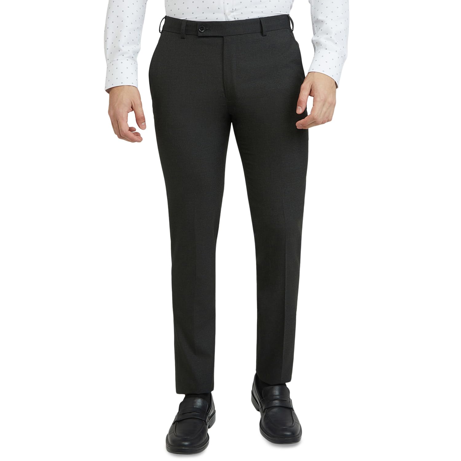 park avenue Men Slim Fit Solid Pattern Polyester Blend Flat Front Formal Trouser-picture-28