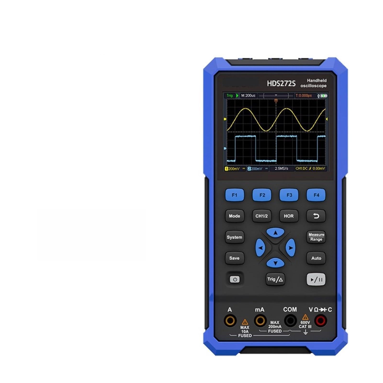 Osciloscopios, Osciloscopio portátil profesional, alcance 3 en 1 de precisión 200MHz 1GS/s y 14 bits(272S)