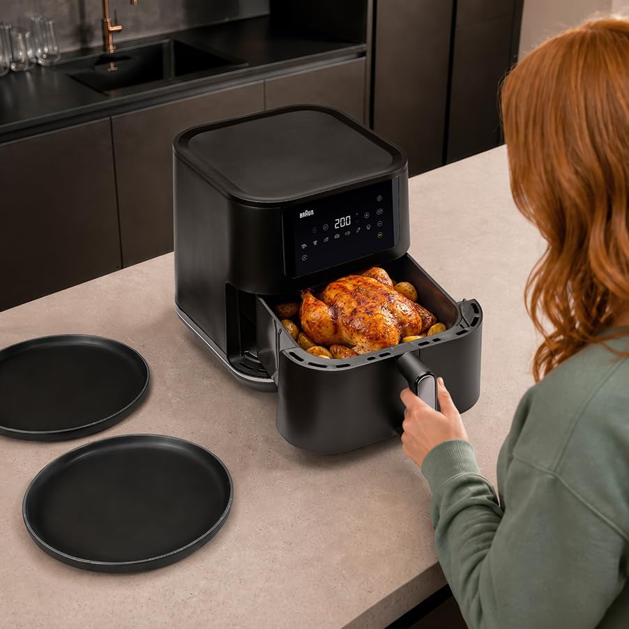Braun MultiFry 7-8L Airfryen con 8 ajustes preestablecidos, 1900W, Negro