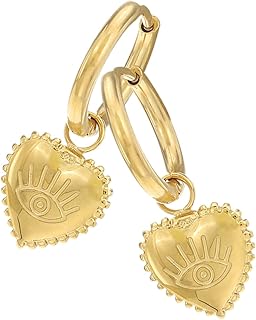 1 Par De Brincos De Coração Brincos Delicados Brincos Vintage Acessórios Femininos Joias Padrão De Olho Brincos Para Meninas Brincos Em Forma De Coração Presente De Dia