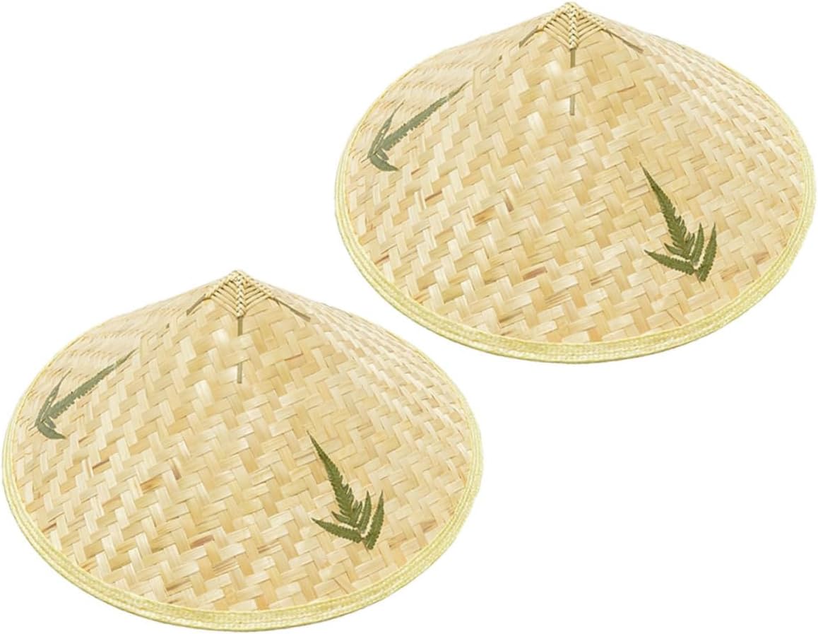 2Pcs Woven Sun Blocking Hats for Farmers Lightweight Rain Protection and Stylish Straw Hats for Adults for Outdoor Activities and Home Decor
