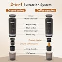 COFFEEZA Finero Mini Portable Espresso Machine with 50 Coffee Pods & Handheld Milk Frother Gift Set | Travel Coffee Maker for Capsules & Grounds | Perfect for Home, Office & Camping gallery image