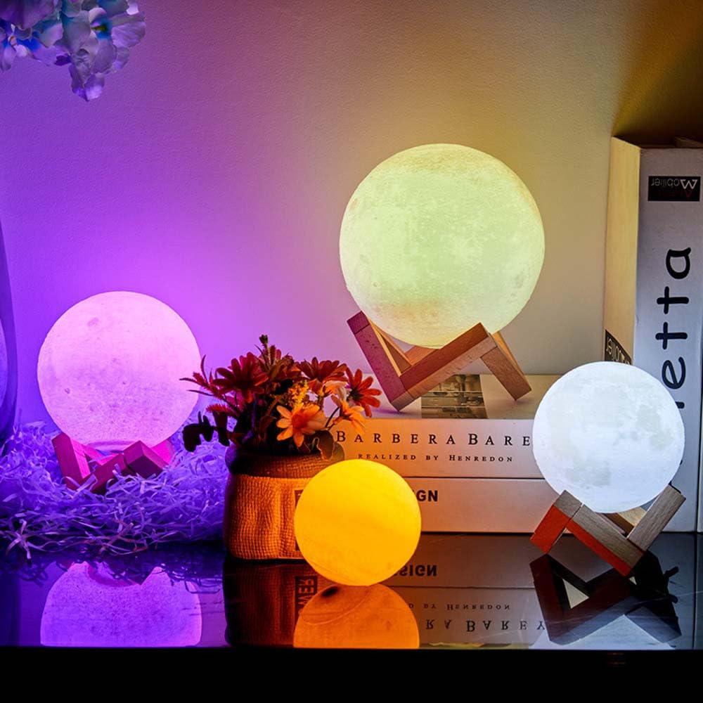 yky Luz nocturna personalizada con imagen, lámpara de luna personalizada para mamá, luz nocturna personalizada (16 colores, 20 cm)