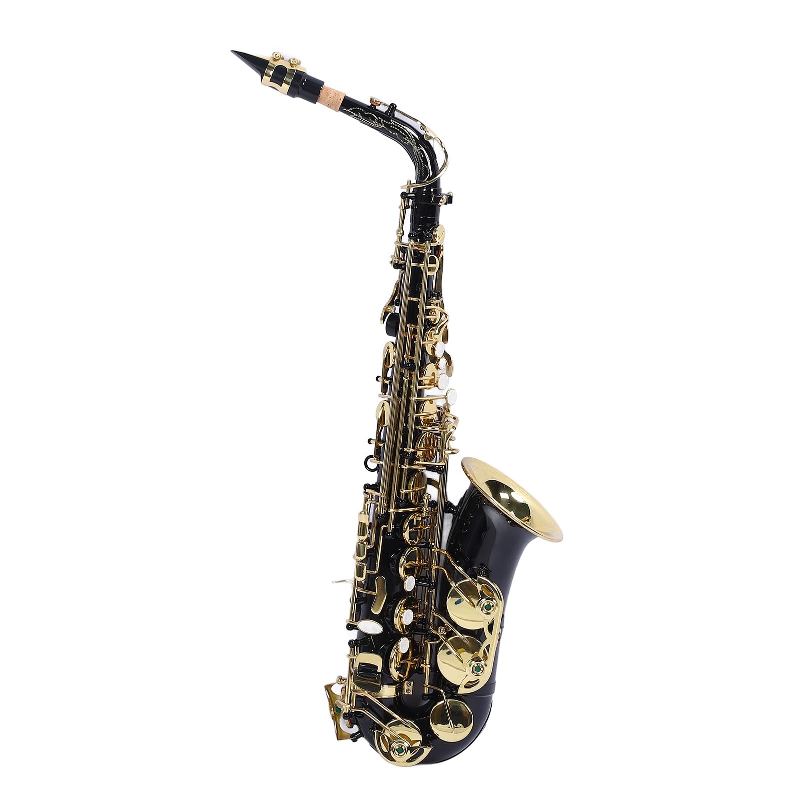 HUIOP Mib sassofono contralto ottone laccato oro mi piatto sax 82Z tipo chiave strumento a fiato con spazzola per la pulizia guanti di stoffa cinturino custodia imbottita,bE Sassofono contralto