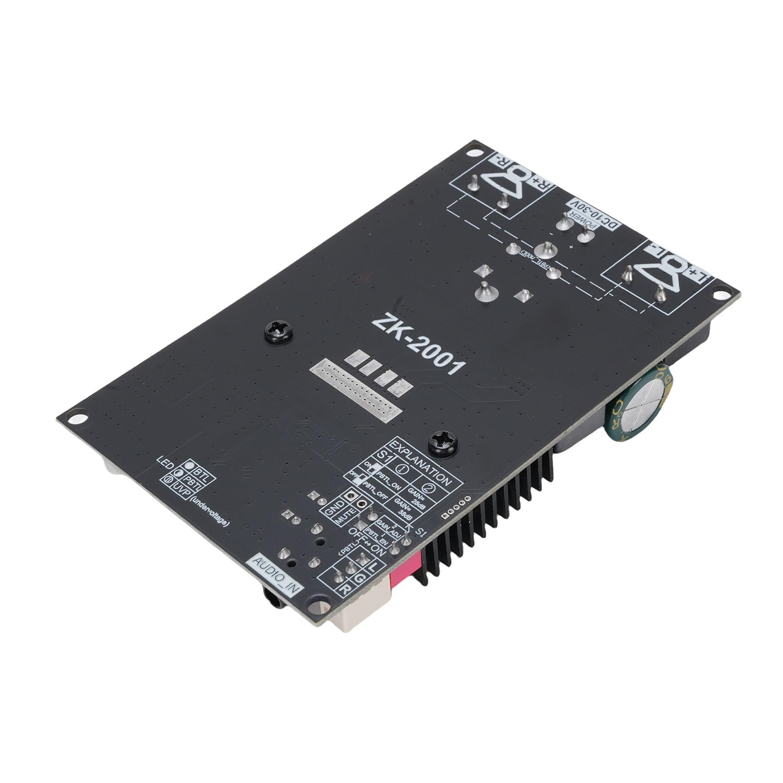 Sxhlseller TPA3221 Post Stage-Verstärkerplatine, 2 x 100 W oder 200 W PBTL Subwoofer-Modul mit Verdicktem Kühlkörper, Mehreren Sicherheitsschutzmechanismen
