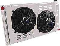 Vista 3 de ECMRAD Juego de Radiador de 3 Filas y Ventiladores de Cubierta para Chevy Pontiac GTO Chevelle El Camino 1968 69 70 1971 1972 Todo de Aluminio