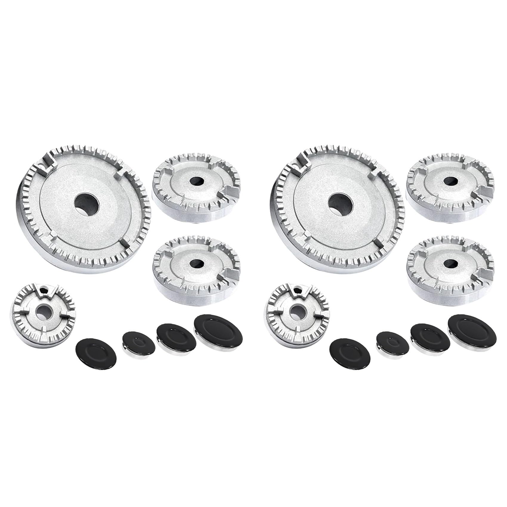 Owaefuqoir 8x Cooker Hat Set Stove Lid,Oven Gas Hob Burner Crown Flame Cap,Upgraded Gas Burner Flame Cap for