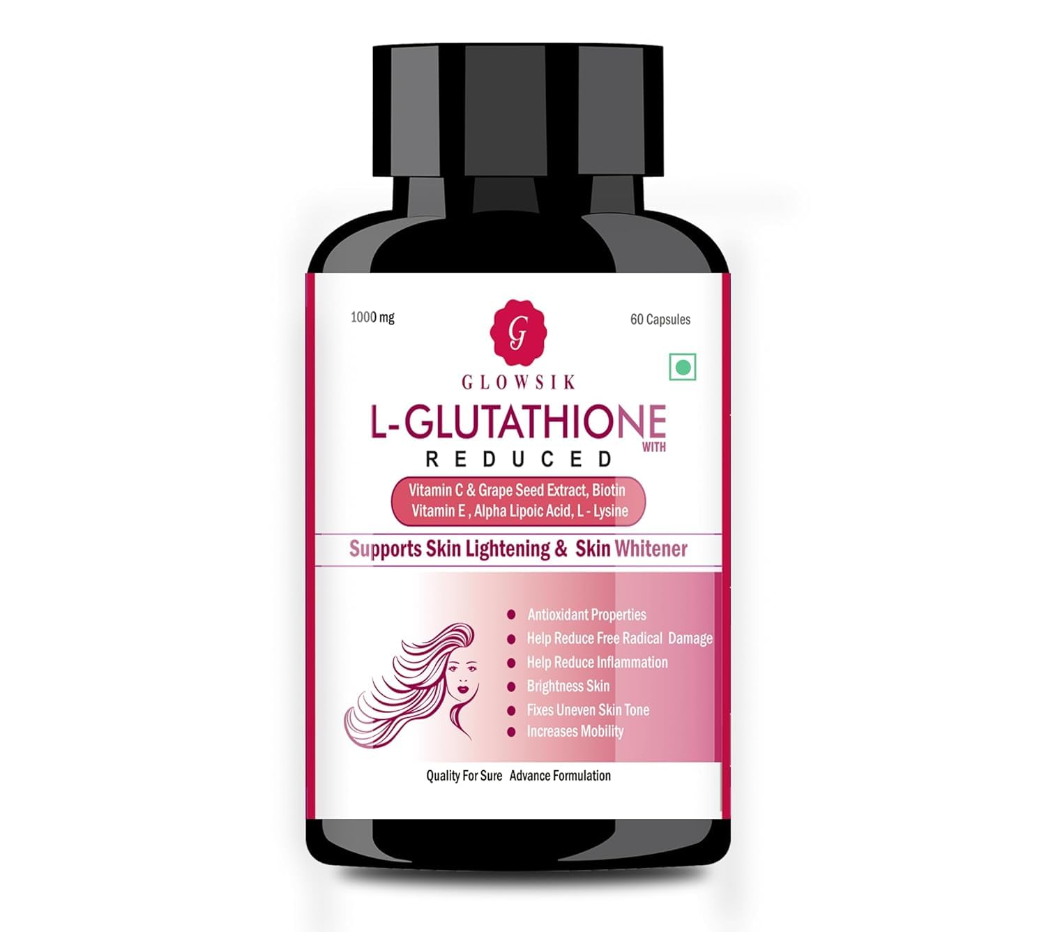 Glowsik Renew Glutathione 1000 Mg 60 Capsules with Vitamin C & E, L-Glutathione, Grape Seed & Alpha Lipoic Acid for Skin Health, Antioxidants and Powerful Extracts for Skin Health (B0DJBZKCNZ) Amazon Price History, Amazon Price Tracker
