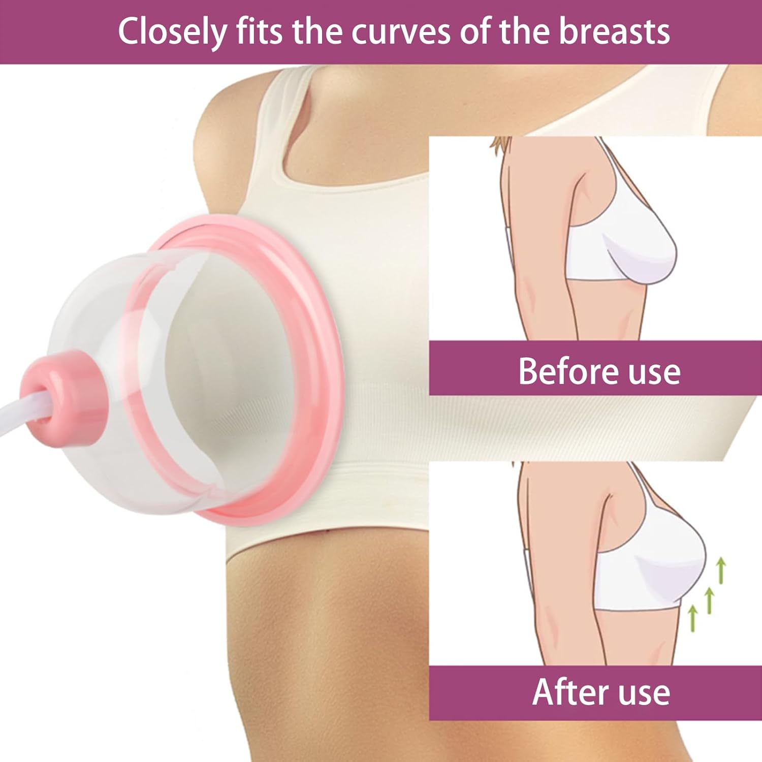 Electric Breast Massager & Vacuum Therapy Machine - Fast Growth Enlargement Pump with Double Cup, USB Charging for Women, Anti Sagging Bust Lift Enhancer for Breast Health Care - Image 2