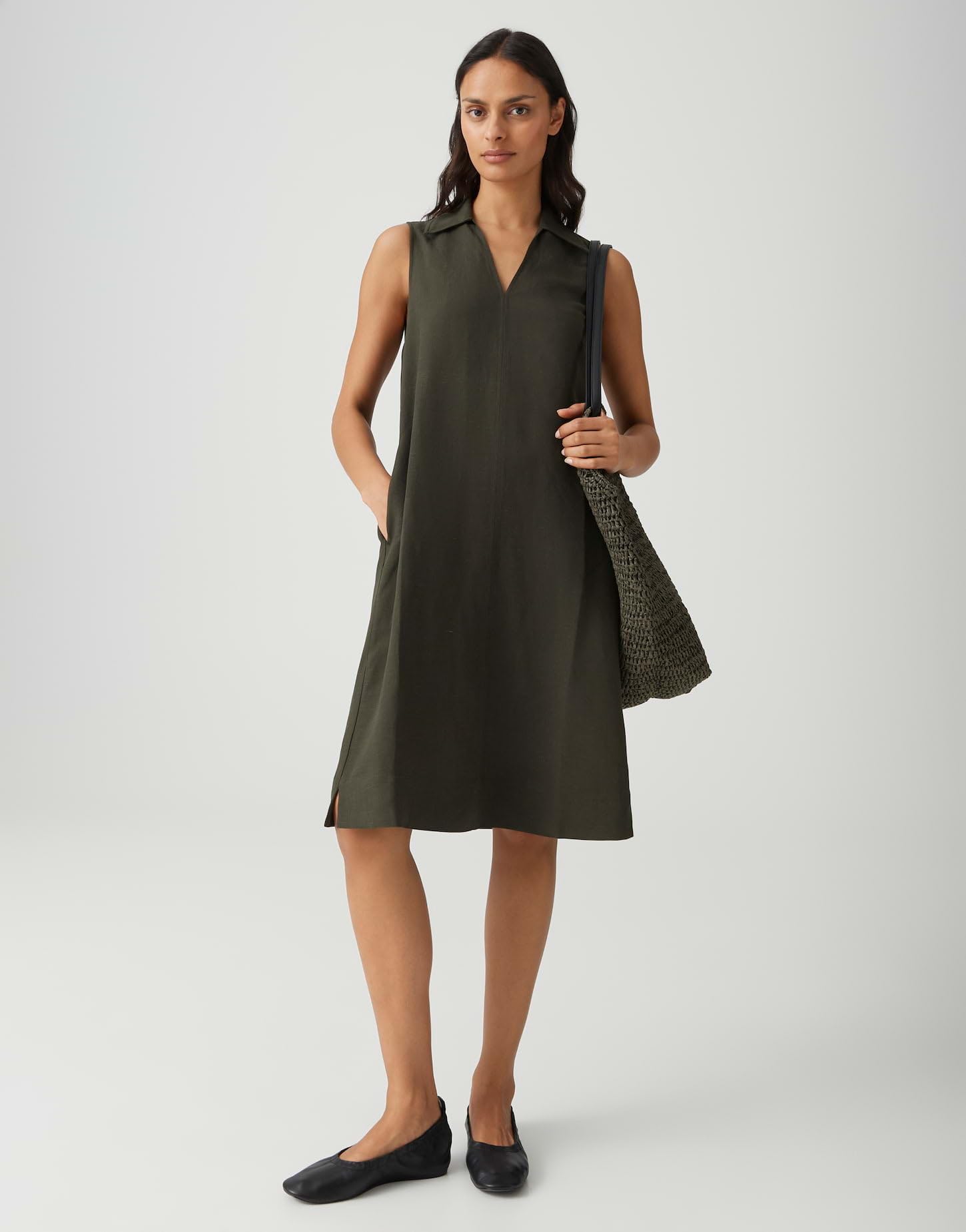 OPUS Damen Midikleid | Midikleid WIKA aus weich fallendem Viskose Leinenmix