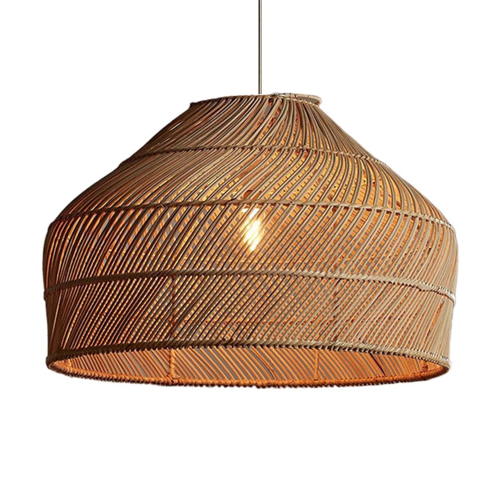 Luminaire lustre suspendu bohême en bambou pour déco de café