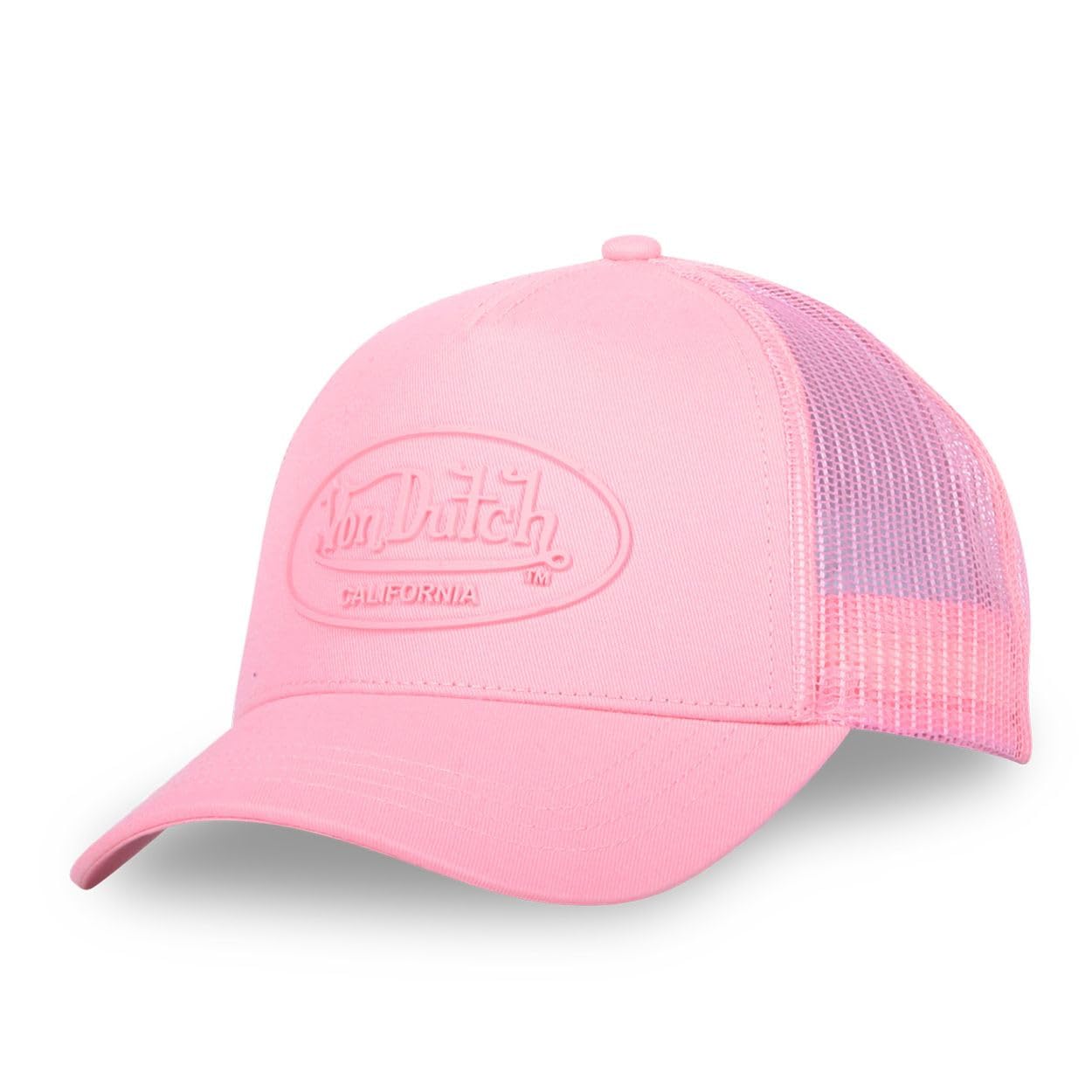Von Dutch Men's & Women's Log Cap, Adjustable Trucker Cap with Snapback, Pink, One size
