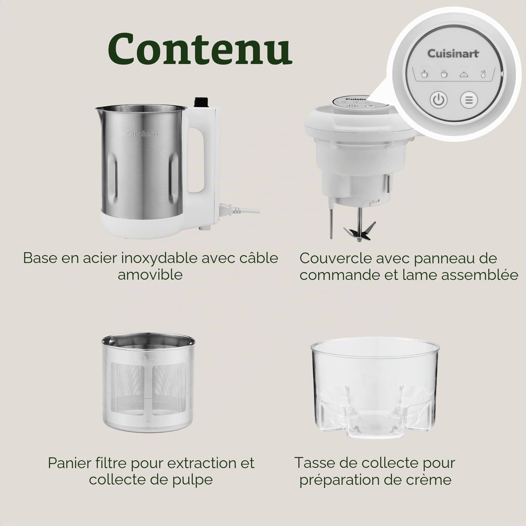 Cuisinart NutSmart® Machine à lait de noix, amande, soja, avoine barista, noix de cajou, fait du lait en 60 secondes, machine à lait végétale, avec panier filtrant, sans filtration, capacité de 1,2 l