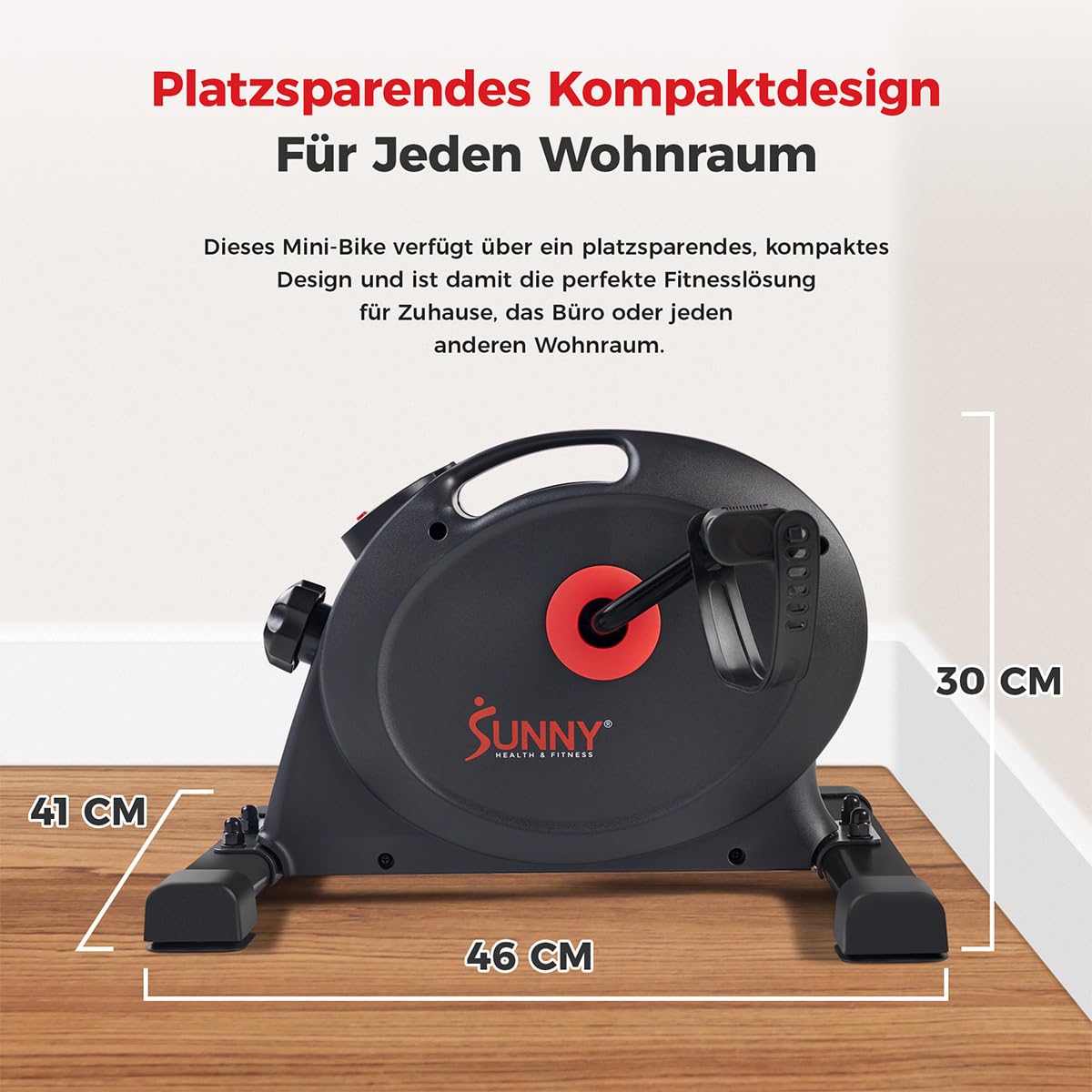 Sunny Health & Fitness Smart-Heimtrainer, Untertisch-Mini-Pedaltrainer mit Doppelfunktion für Senioren, Cardio-Training zu Hause, optional mit kostenloser SunnyFit-App & Magnetic