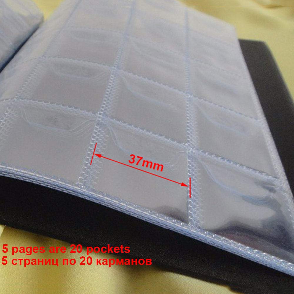 Album in Pelle PU per Monete.10 Fogli Album di Francobolli 250/120 Tasche Libro Collezione di Monete per Monete Commemorative Distintivi Gettoni Album,250 Tasche Marrone