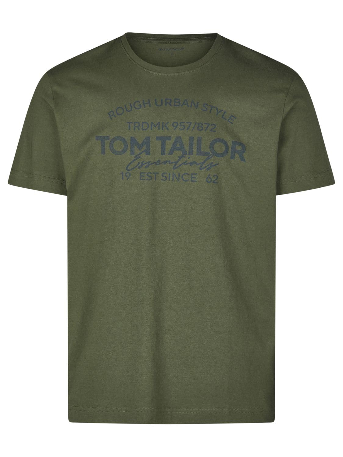 TOM TAILOR Maglietta da Uomo, a Maniche Corte, con Scollo Rotondo, vestibilità Normale, 100% Cotone, Nero, Bianco, Verde, Rosso, Blu, Grigio
