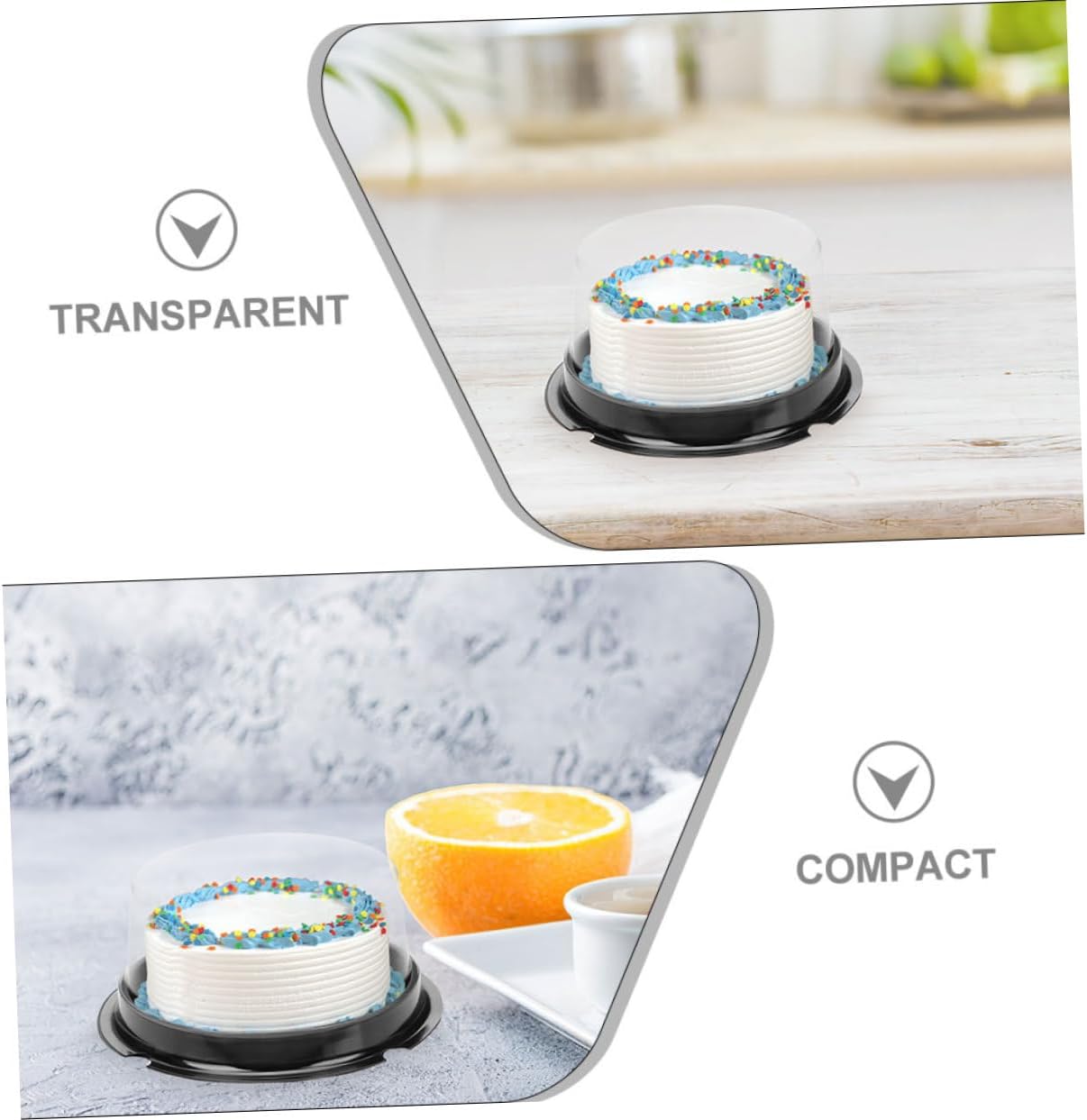 100Pcs Clear Plastic Cake Carrier Box Baking Packing Container for Birthday Cakes for Weddings Parties Showers and Festivals