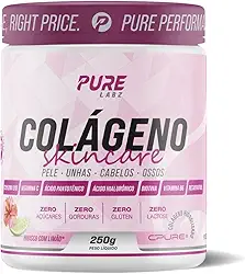 Colágeno com Ácido Hialurônico 250g Pure Athletic Sabor:Hibisco com limão