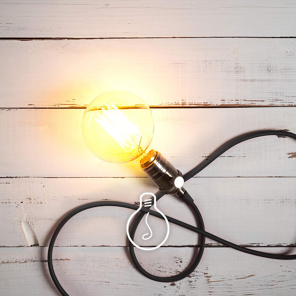 Cavo Elettrico Tessile Nero 5m - Filo Tondo Seta Con Messa A Terra - Foto 5