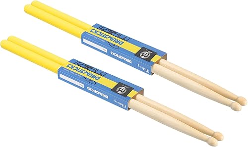 PATIKIL Bastón de madera de arce antideslizante con mango de tambor, envoltura de 7A, amarillo, 2 pares para percusión de instrumentos musicales disponible en Yaxa Colombia