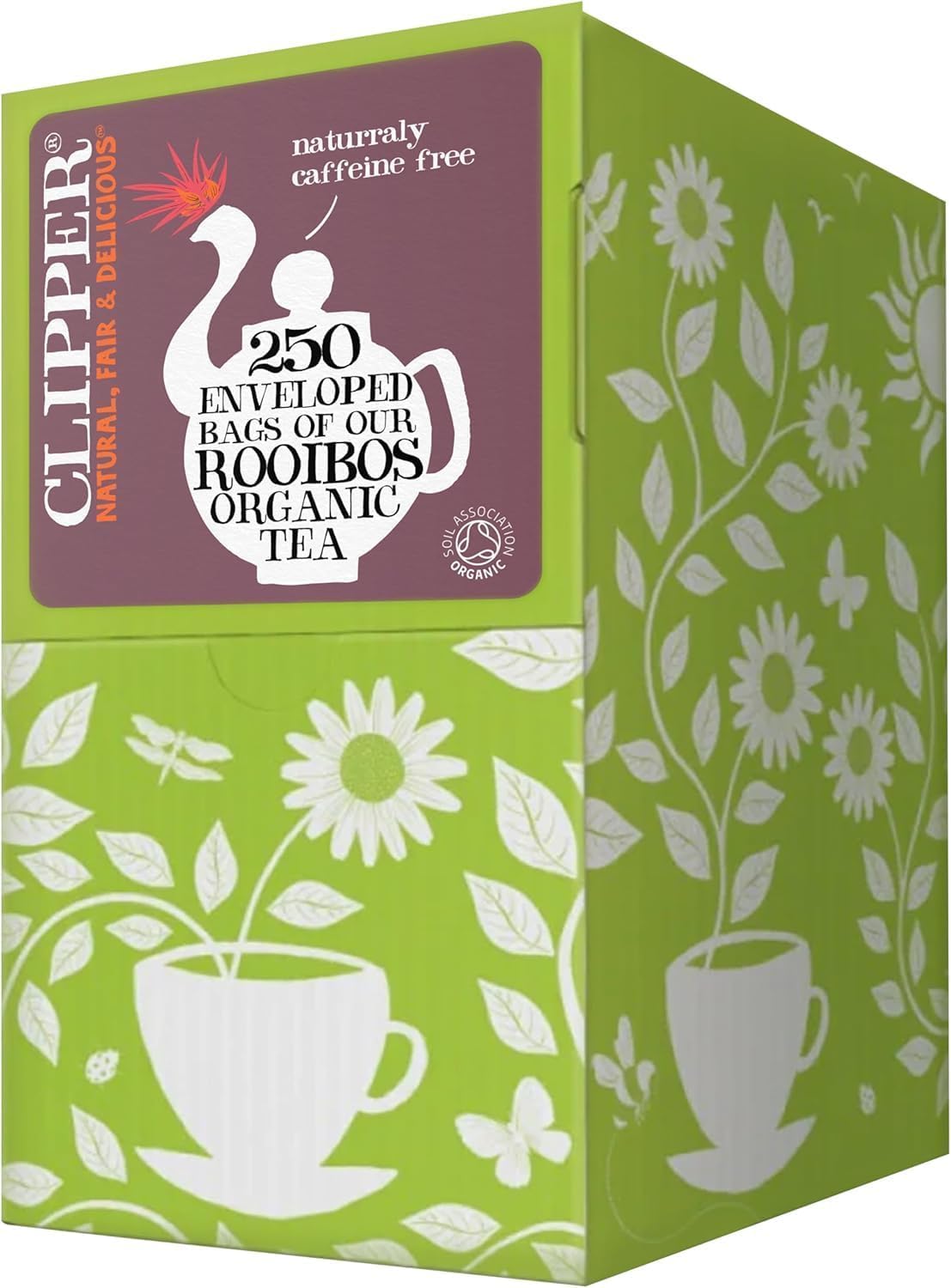Clipper Organic Redbush Tea Bags | 250 Individually Wrapped Rooibos Teabags | Bulk Buy, Home & Catering | Caffeine-Free Herbal Tea Bags | Eco-Conscious, Natural, Unbleached & Biodegradable