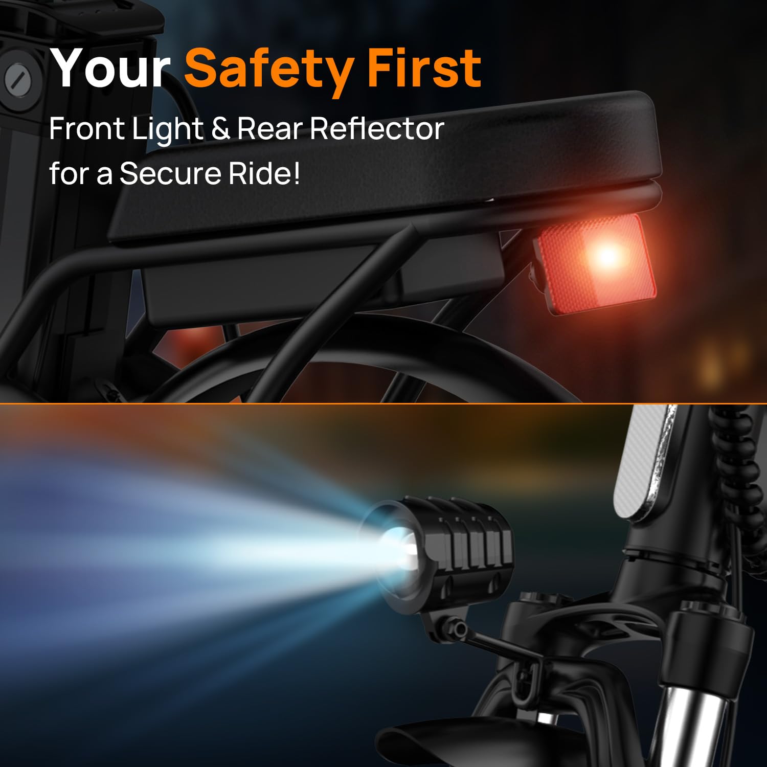 URLIFE Folding Electric Bike for Adults, 14" Portable Commuter ebikes, 20-40 Mile Long Range, 500W Peak Motor, 20MPH, Removable 48V Battery, UL Certified Mini Bikes for Teens