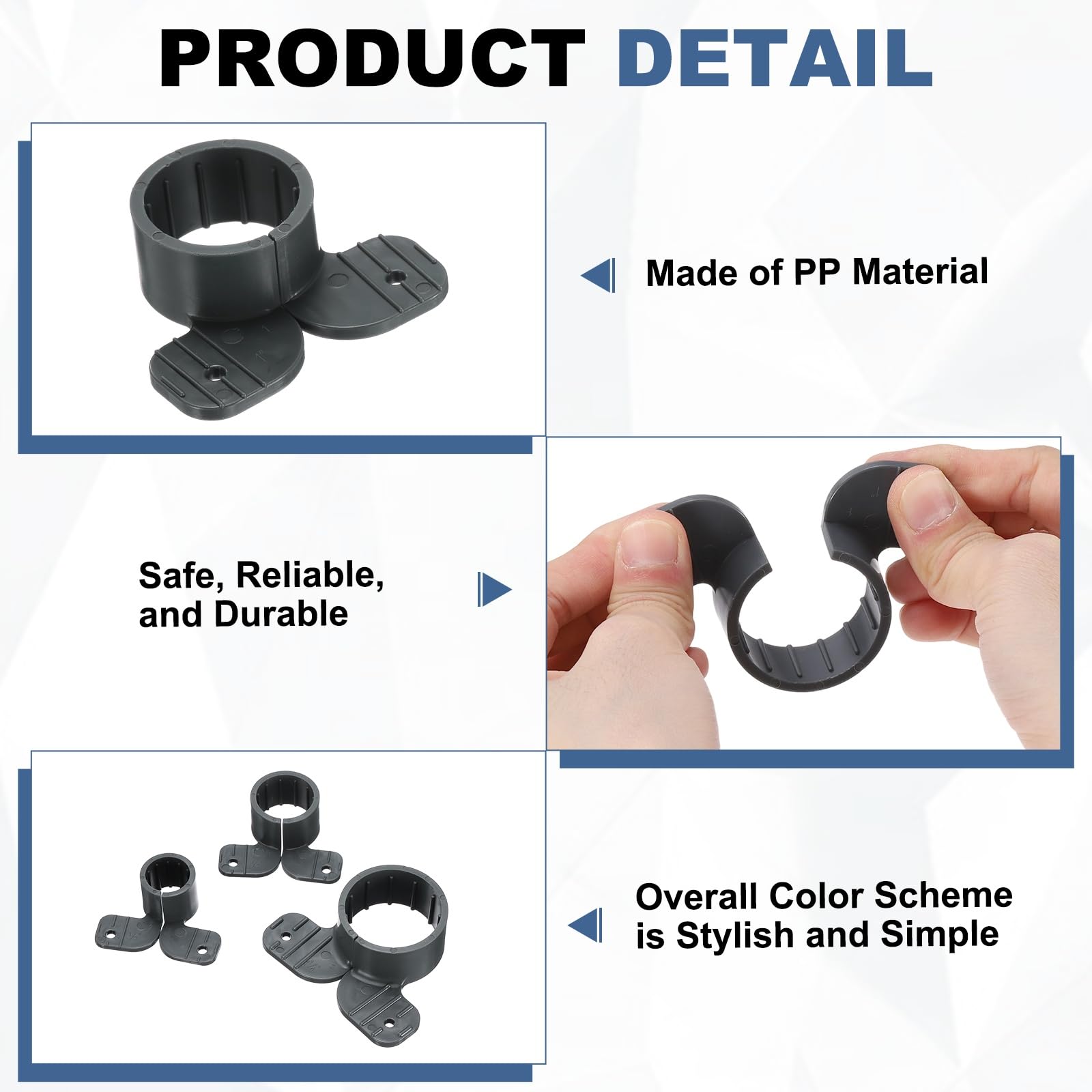 QUARKZMAN 100pcs Colliers De suspendu Pour Tuyaux 1" Style Lépidoptère Gris