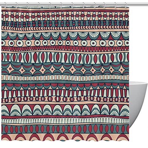 Rideau de douche bohème imperméable 183x183 coloré grand format