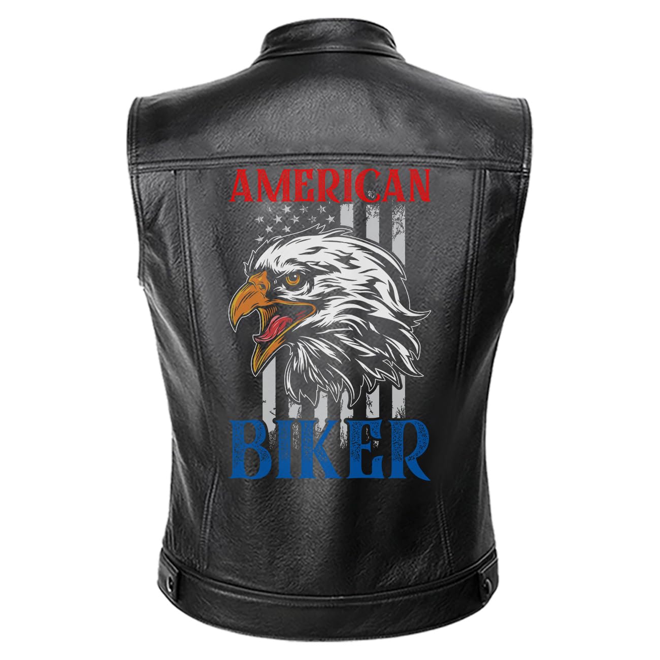 orealexpress Eagle USA American Flag, Biker Gift, Personalized Mens PU Leather Vest Coat Custom Motorcycle Club Vest