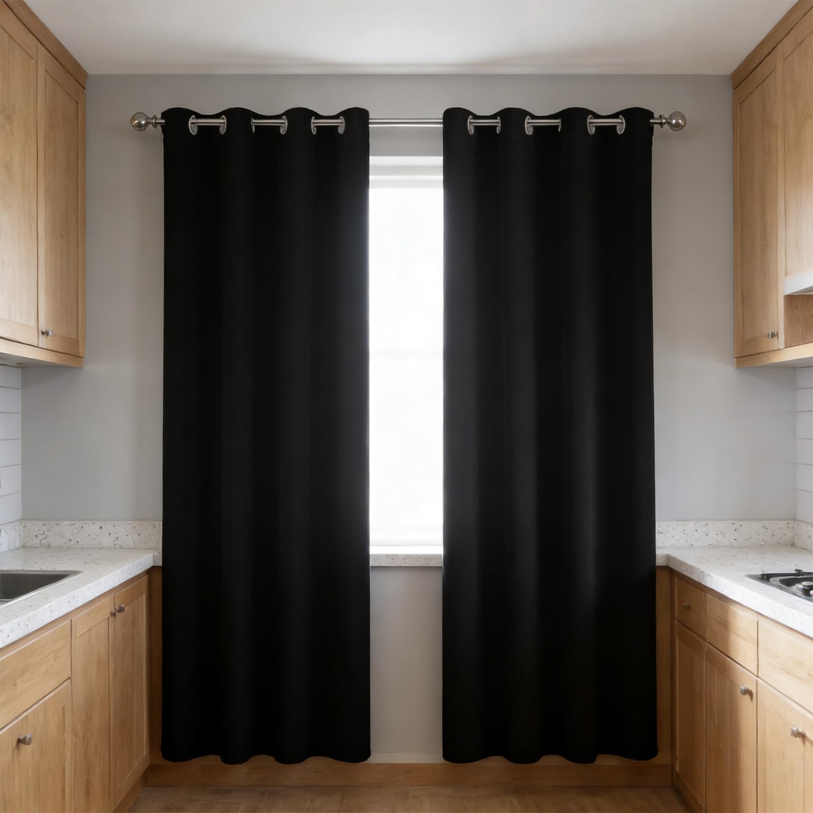 Rideaux opaque de salon moderne noir 264x240 pour coucher et grand balcon