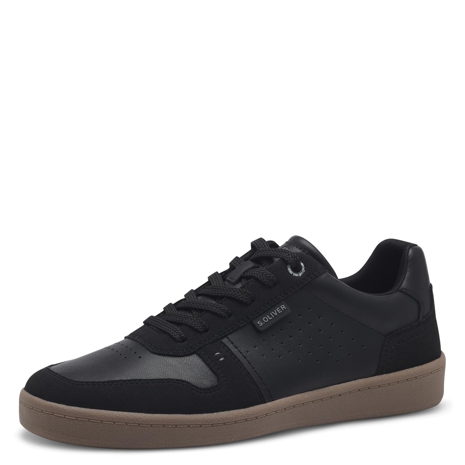s.Oliver Men's Low Top Vegan Trainers, Black, 9.5 UK