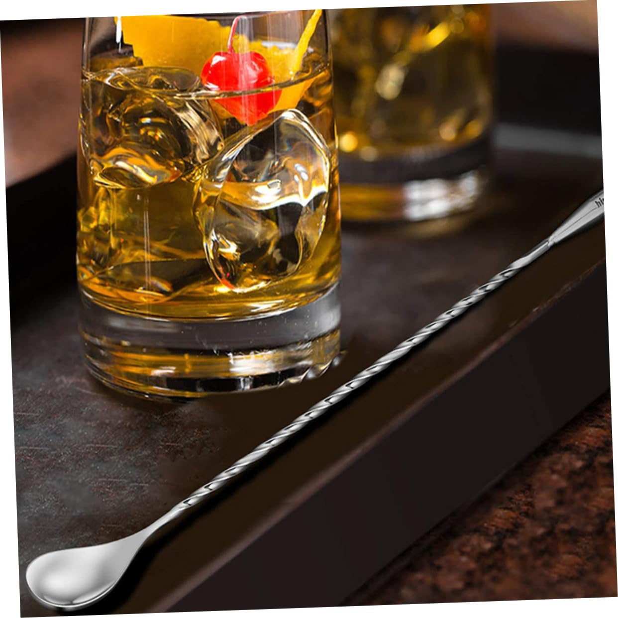 MAGICLULU 3 Set Eleganti Cucchiai Da Bar A Spirale in Acciaio Inox Per Mescolare Bevande Per Cocktail Per Forniture Da Bar 2 Pezzi * 3