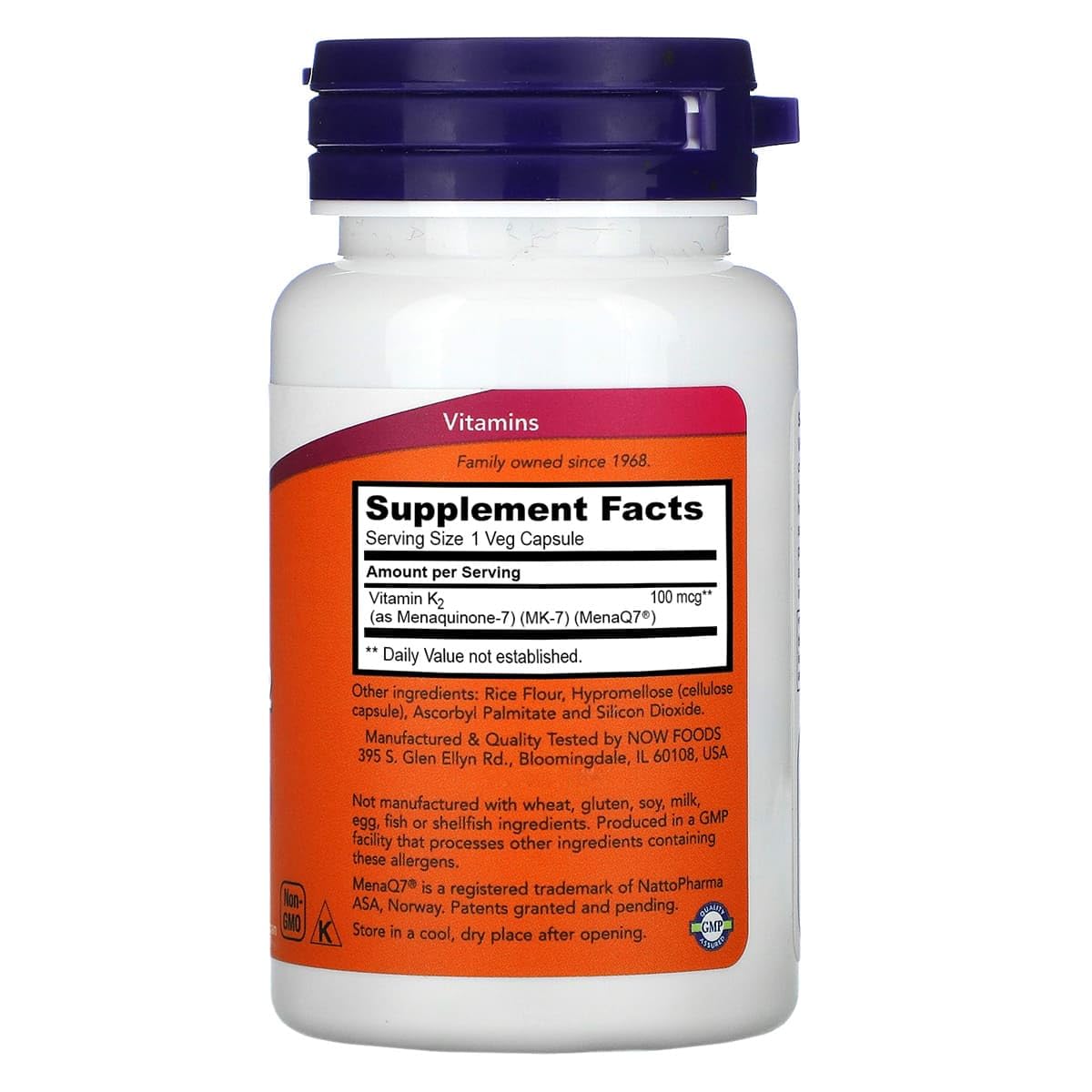Now Foods Vitamin K-2 (MK7) Veg Capsules, 100 mcg, 60 Count, Pack of 2 — Amazon image 2