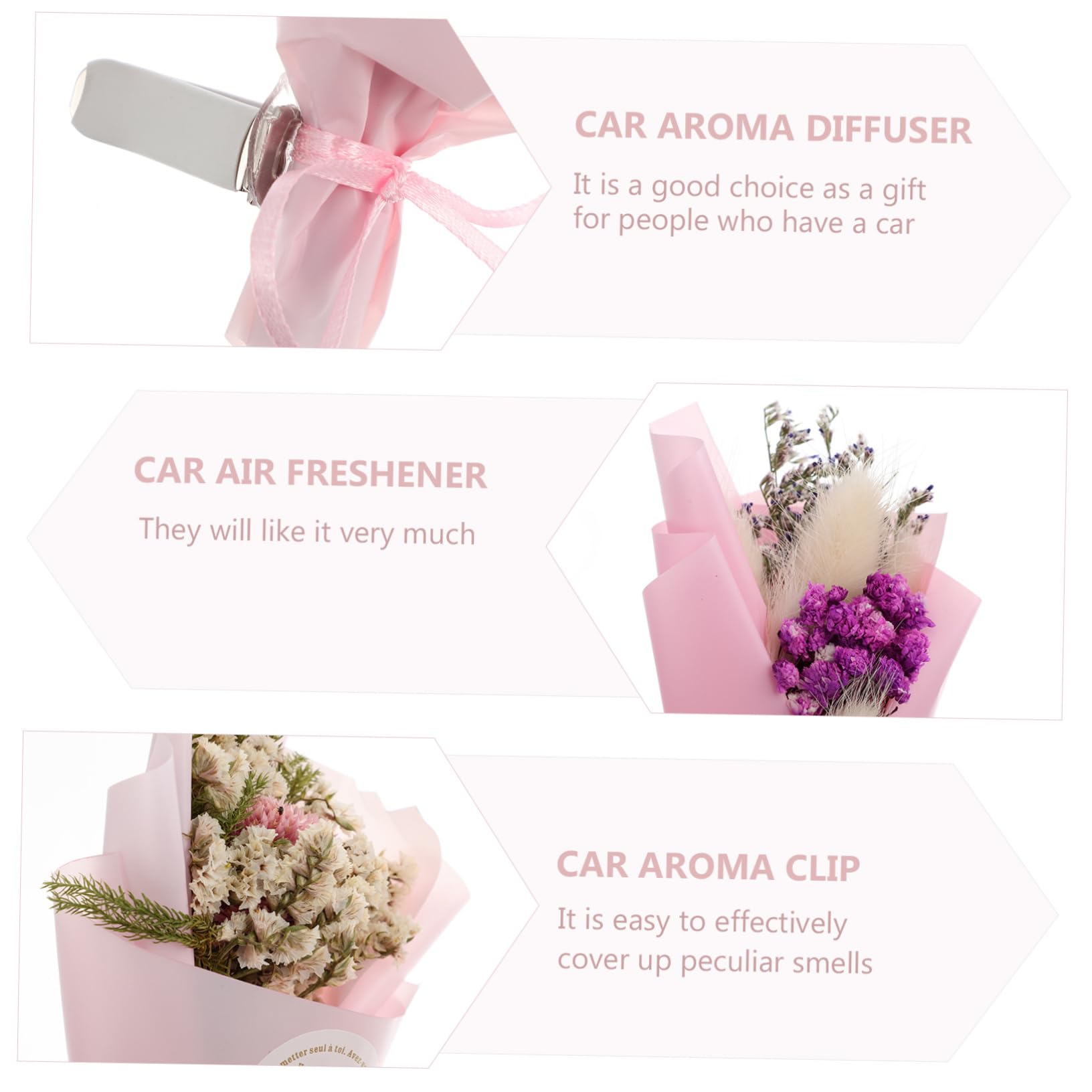4pezzi Clip Per Auto Profumatori Per Auto Con Fiori Naturali Diffusore Per Aria Condizionata Copertura Odori e Ufficio