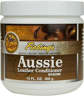 Fiebing's Aussie Leather Conditioner (14 oz) - Contains Beeswax to Withstand Hot Conditions - Preserve, Moisturize, Strengthen, Waterproof All Leathercraft, Car, Couch, Furniture, Purses, Boot, Shoe