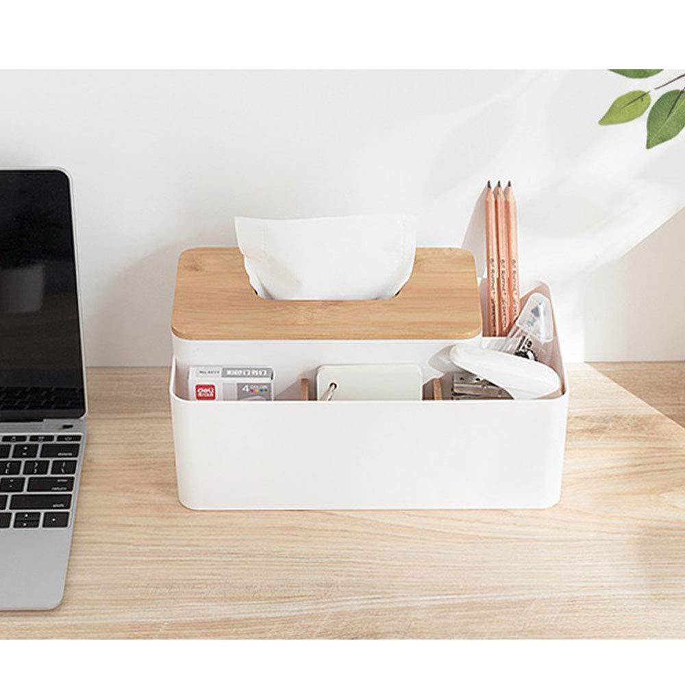 FRETONBA Boîte à Ouchoirs Rectangulaire En Acrylique, Blanche, Avec Couvercle Agnétique, Pour