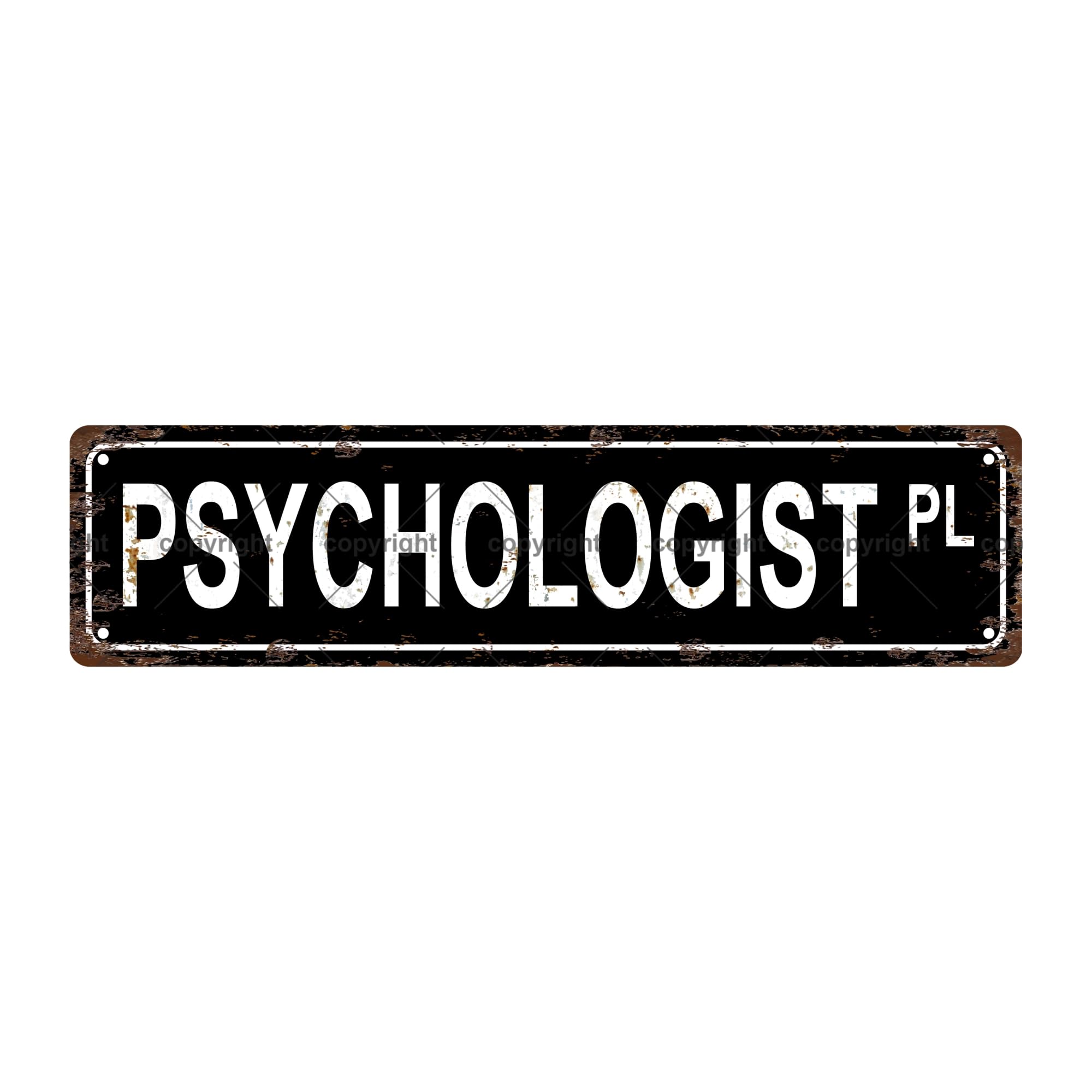Psychologist PL Occupation Metal Tin Street Sign Bar Cafe Garage Cave Home Room Wall Bathroom Farmhouse Garden Porch Patio Decor,4x16 Inch