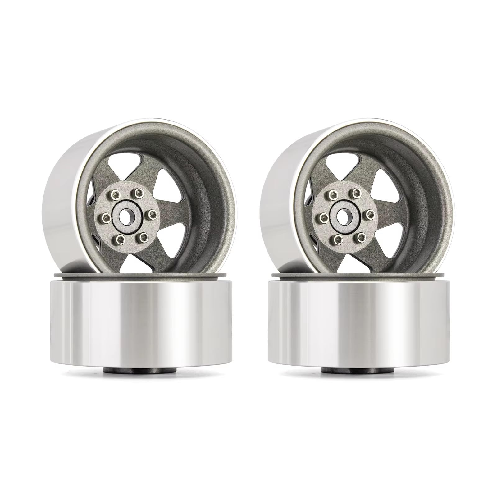 1.9 Pollici Beadlock Wheel Rim Deep Dish Hub Metallo Per TRX4 Per Axial Per SCX10 90046 UTB18 1/10 RC Crawler Auto Componenti Cerchi RC