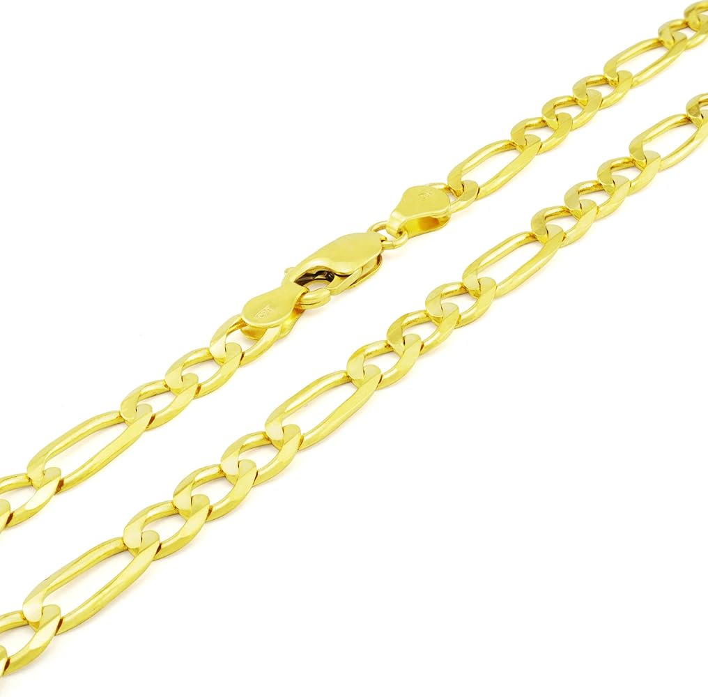 Amazon | Nuragold 14K イエローゴールド 7mm フィガロチェーンリンク